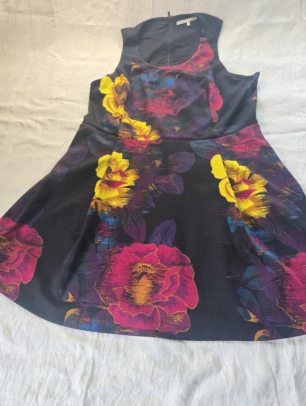 Rachel Ray Floral Print Scuba Dress with Pockets Size 24W